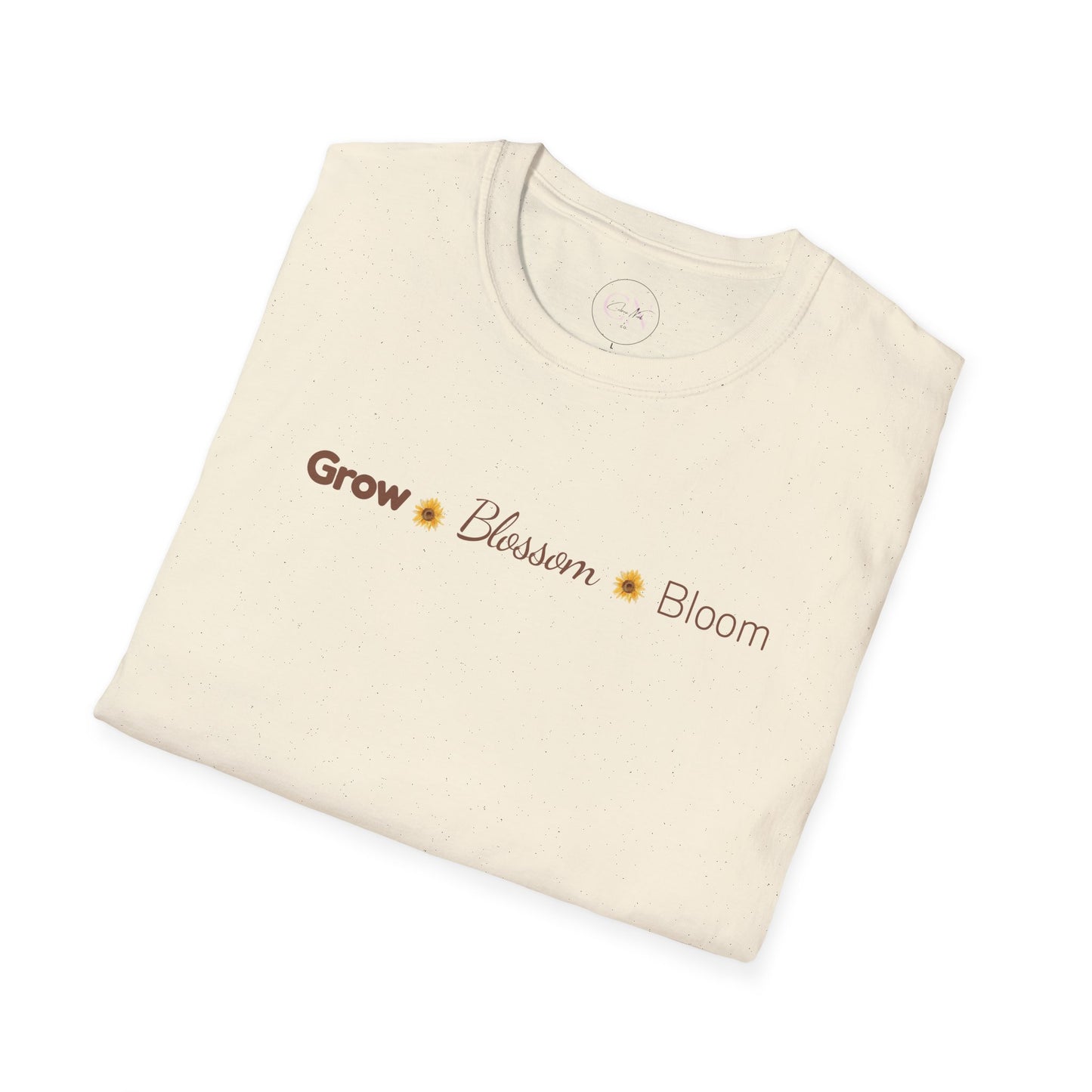 Sunflower "Grow • Blossom • Bloom" T-Shirt — I Am Loved Floral Tee