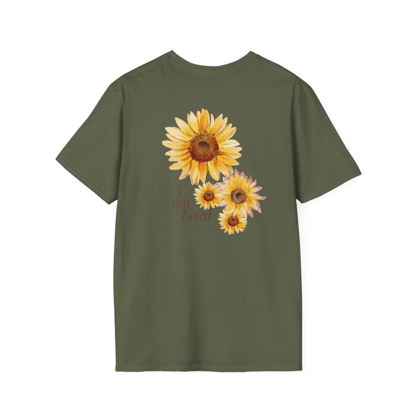 Sunflower "Grow • Blossom • Bloom" T-Shirt — I Am Loved Floral Tee
