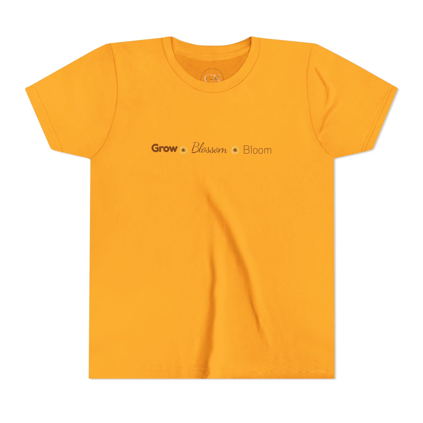 Youth Tee — "Grow • Blossom • Bloom" Sunflower "I Am Loved" Floral Shirt