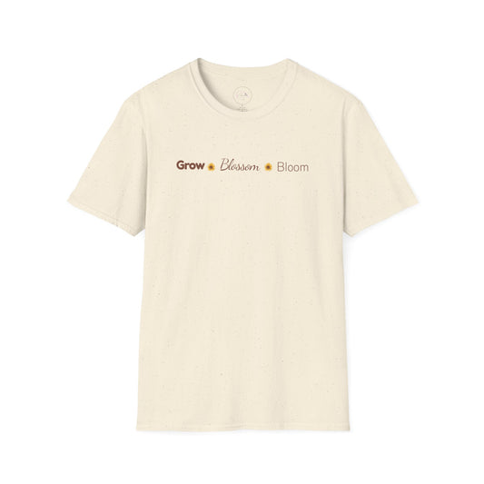 Sunflower "Grow • Blossom • Bloom" T-Shirt — I Am Loved Floral Tee