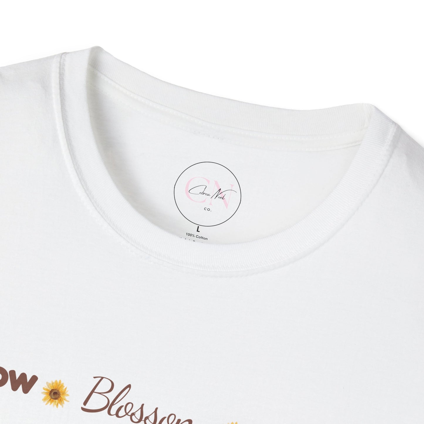 Sunflower "Grow • Blossom • Bloom" T-Shirt — I Am Loved Floral Tee